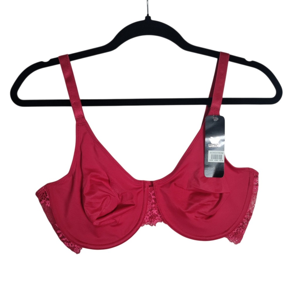 Wacoal Underwire Bra 38D Red Unlined Seamless 65108